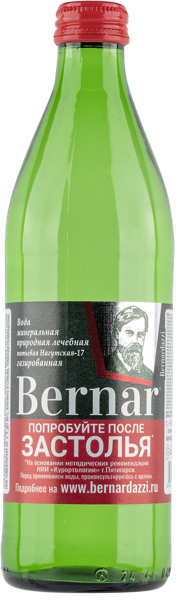 Изображение Мин вода газ рН6,6-6,9 Бернар лечебно-столовая Застолье Хорошие напитки с/б, 0,45 л