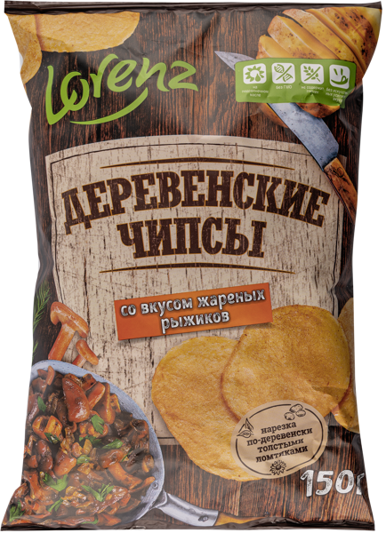 Изображение Чипсы картофельные Лоренц Натуралс жареные рыжики Лоренц м/у, 150 г