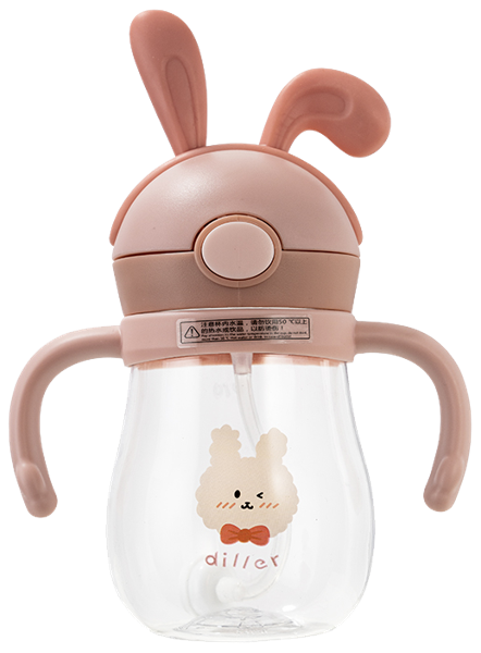 Изображение Бутылка 270 мл пластик Диллер заячьи ушки и трубочка Диллер , 1 шт