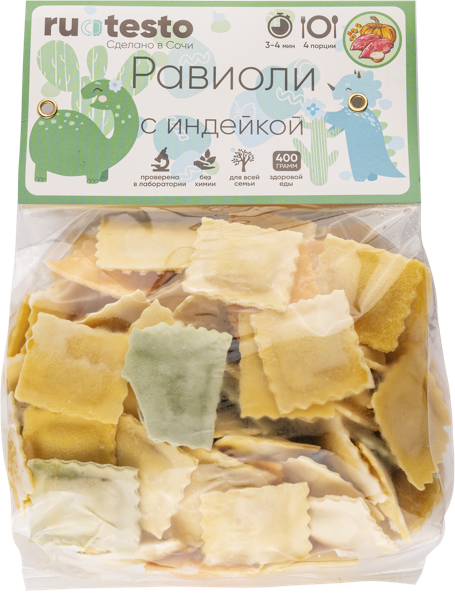 Изображение Равиоли тыква, лук Ру Тесто индейка Панова А.О. ИП м/у, 400 г