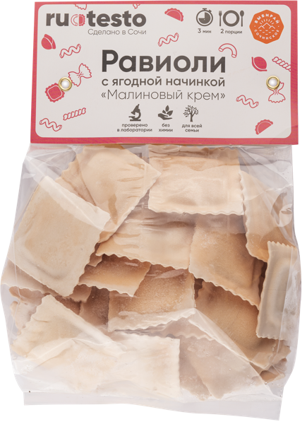 Изображение Равиоли малиновый крем Ру Тесто Панова А.О. ИП м/у, 400 г