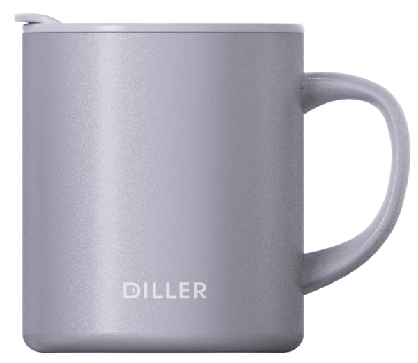 Изображение Термокружка 320мл стальная Диллер цветная с ручкой Диллер к/у, 1 шт