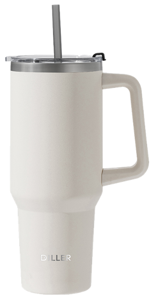 Изображение Термокружка 1300мл стальная Диллер цветная с трубочкой Диллер к/у, 1 шт