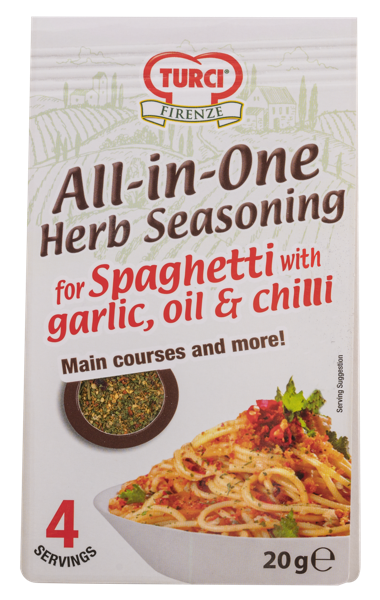 Изображение Приправа для спагетти Турчи из Тосканы чеснок перец чили Оффичина Италия м/у, 20 г