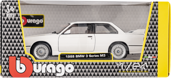 Изображение Машина 1:24 Ббураго бмв м3 1988 белая Ббураго к/у, 1 шт