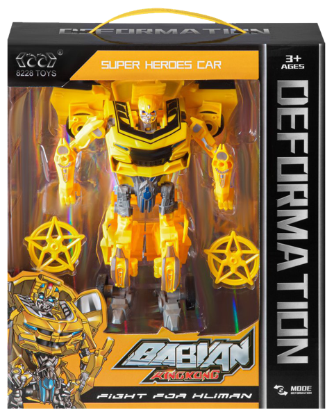 Изображение Машина трансформер Деформейшн гоночная жёлтая Гуандонг Джаки п/у, 1 шт