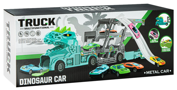 Изображение Машина Дино карс автовоз на 3 машинки Гуандонг Джаки п/у, 1 шт