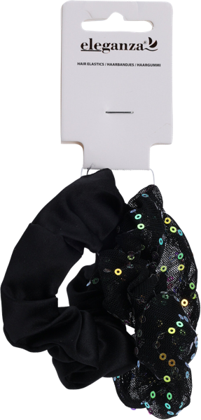 Изображение Резинка для волос Купман бархатная чёрная серая Купман Интернэшнл м/у, 2 шт