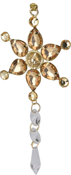 Изображение Елочное украшение 13см металл Купман снежинка с кристаллами Купман Интернэшнл , 1 шт