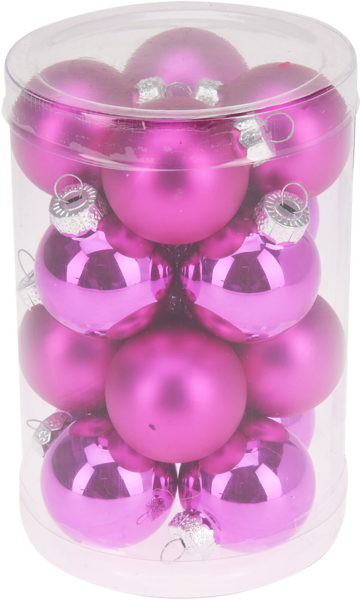 Изображение Елочное украшение 3,5см стекло Купман фуксия глянцевый матовый Купман Интернэшнл п/у, 16 шт