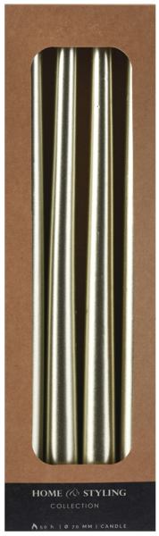 Изображение Свеча 30см декоративная Купман золотая Купман Интернэшнл к/у, 4 шт