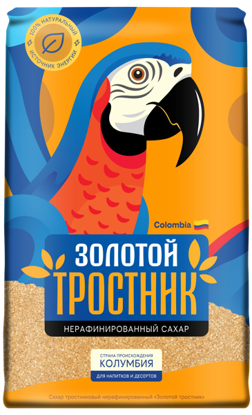 Изображение Сахар тростниковый Золотой тростник нерафинированный Мистраль Трейдинг м/у, 900 г