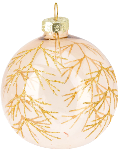 Изображение Шар 8см стекло Купман розовый с глиттером в асс Купман Интернэшнл , 1 шт