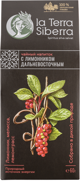 Изображение Напиток чайный Ла Терра Сиберра лимонник дальновосточный Слон к/у, 60 г
