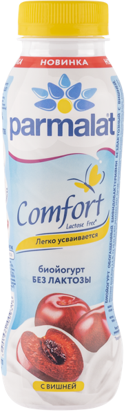 Изображение Биойогурт 1,5% без лактозы Пармалат вишня Белгородский МК п/б, 290 мл