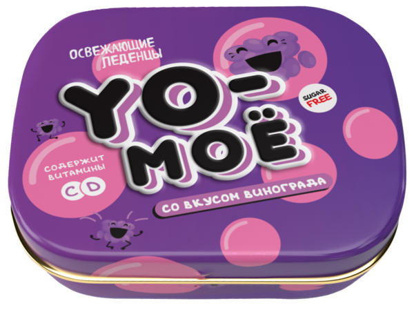 Изображение Леденцы без сахара Йо-моё виноград Гуангдонг ж/б, 16 г