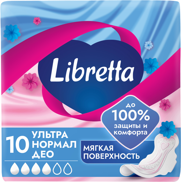 Изображение Прокладки нормал Либретта ультра свежесть и защита ЭвоКом м/у, 10 шт