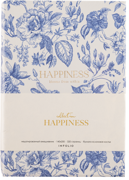Изображение Ежедневник 320л недатированный Инфолио А5 хэппинес сине-белый Шэньчжэнь Сити Фронт , 1 шт