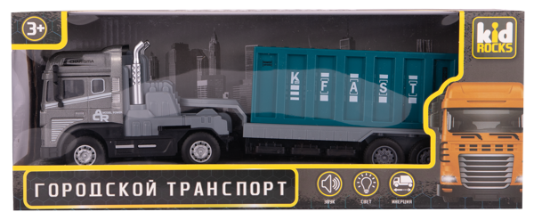 Изображение Машина 1:24 свет звук металл Кид рокс контейнеровоз Кид рокс к/у, 1 шт