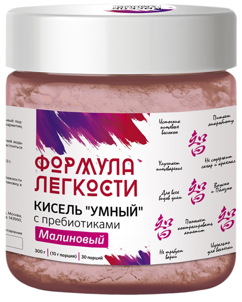 Изображение Кисель с пребиотиками Формула легкости малиновый Оргтиум Плюс п/б, 300 г