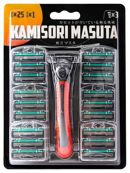 Изображение Станок для бритья 3 лезвия Камисори масута +25 кассет Нанбо Джанбей п/у, 1 шт