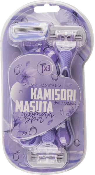 Изображение Станок для бритья 3 лезвия Камисори масута одноразовый женский Нанбо Джанбей п/у, 3 шт