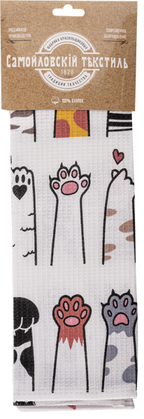 Изображение Полотенце 40*70см для кухни Самойловский текстиль кошки вафельное Нордтекс к/у, 2 шт