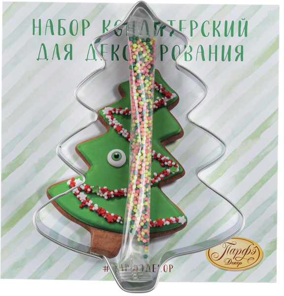 Изображение Форма вырубная с посыпкой Парфэ Декор елка  Топ Продукт м/у, 1 шт