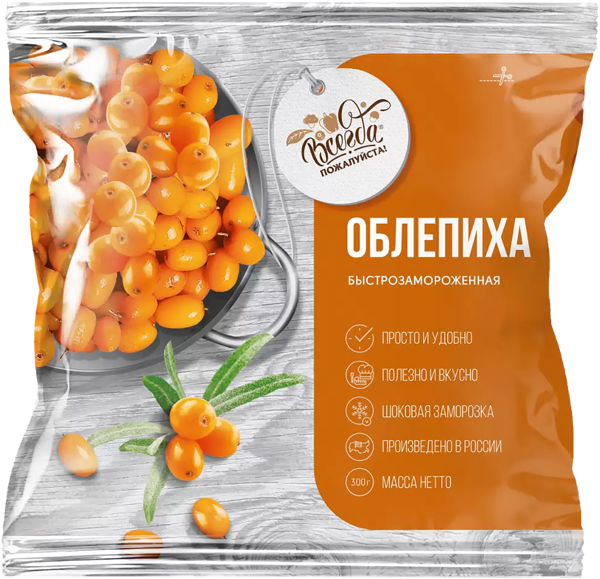 Изображение Ягоды замороженные Всегда пожалуйста облепиха ЭкоРесурс му, 300 г
