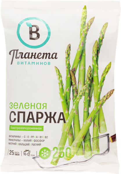 Изображение Овощи замороженные Планета витаминов спаржа зеленая Цандао Айс м/у, 250 г