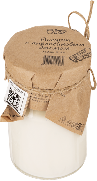 Изображение Йогурт 3,2% Йогурт Шоп апельсиновый джем Йогурт шоп с/б, 185 г