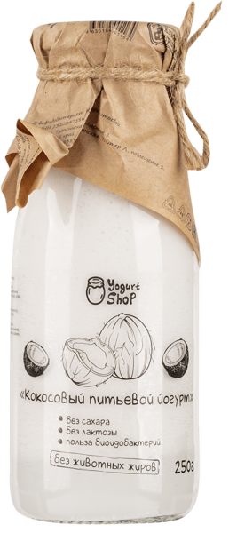 Изображение Йогурт питьевой Йогурт Шоп кокосовый Йогурт шоп с/б, 250 мл