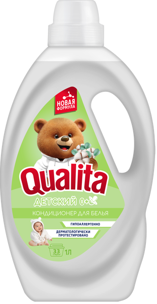 Изображение Кондиционер для белья Квалита пьюр сенсетив детский Коттон Клаб п/у, 1 л