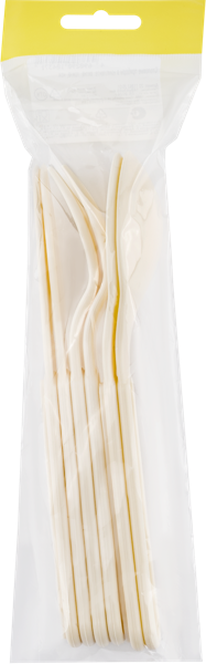 Изображение Одноразовая посуда бежевая Хомвер вилка ложка нож Хомвер м/у, 1 упак