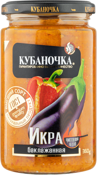 Изображение Икра из баклажанов Кубаночка Гранд Стар с/б, 360 г