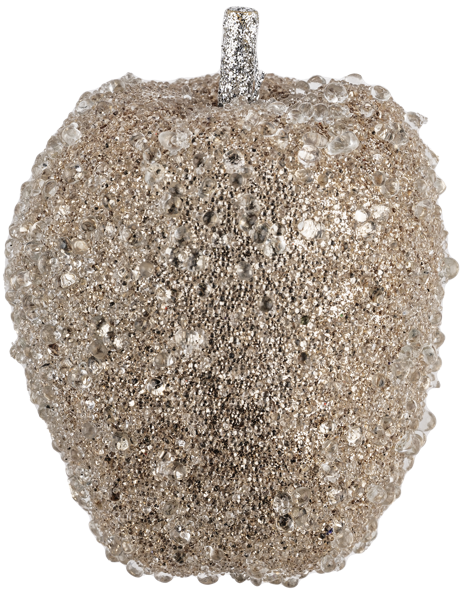 Изображение Елочное украшение 8см пластик Купман яблоко серебряное Купман Интернэшнл , 1 шт
