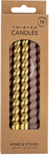 Изображение Свечи 1см для торта Купман спираль розовые золото Купман Интернэшнл к/у, 10 шт