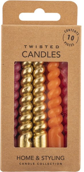 Изображение Свечи 10см для торта Купман спираль оранжевые золото Купман Интернэшнл к/у, 10 шт