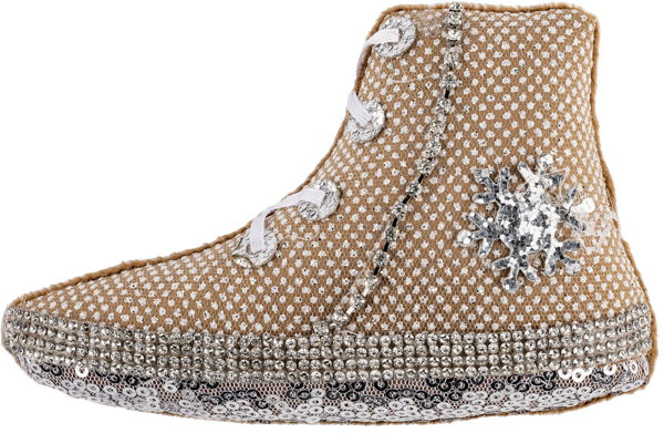 Изображение Елочное украшение 14см текстиль Купман кед белый бежевый в асс Купман Интернэшнл , 1 шт