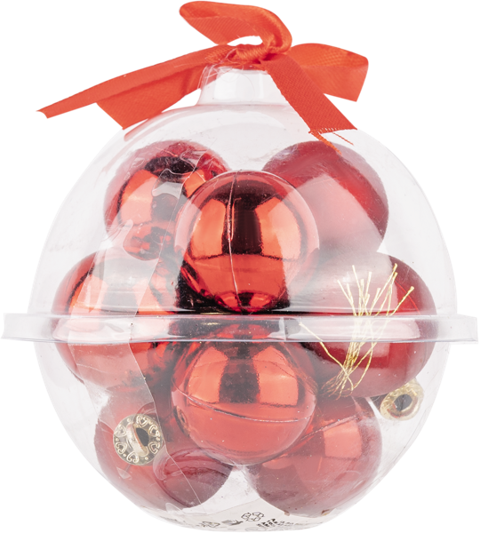 Изображение Шар 3см пластик Купман красный глянцевый матовый Купман Интернэшнл п/у, 12 шт