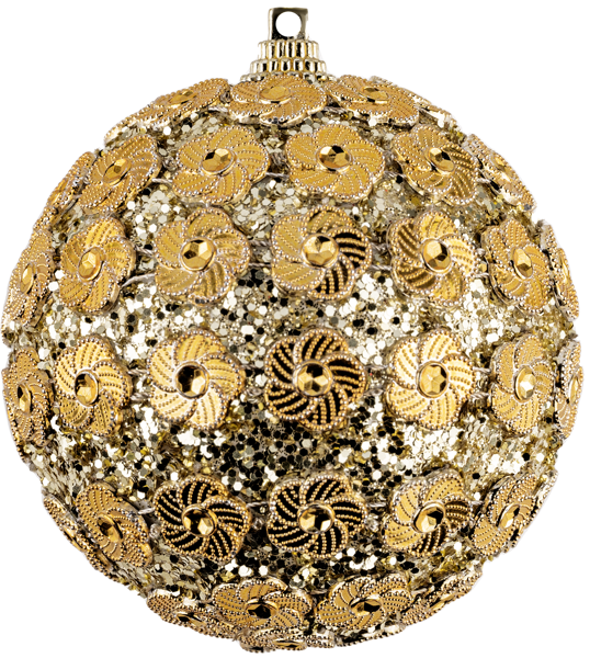 Изображение Шар 8см пластик Купман пайетки цветочные шампань Купман Интернэшнл , 1 шт