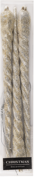 Изображение Елочное украшение 23см пластик Купман сосулька шампань с блестк Купман Интернэшнл , 3 шт