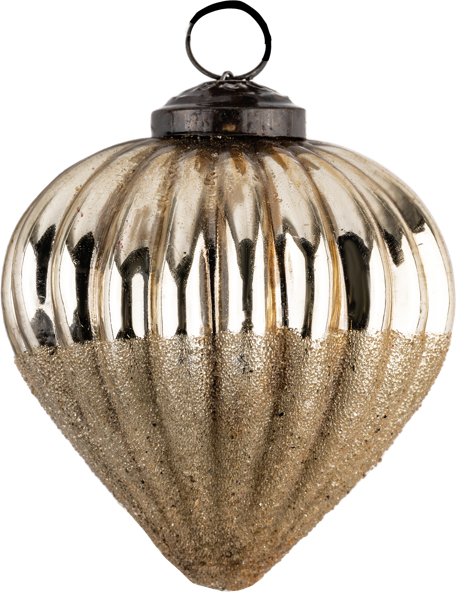 Изображение Елочное украшение 8см стекло Купман луковка золотая Купман Интернэшнл , 1 шт