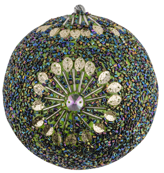 Изображение Шар 10см пластик Купман черный с бисером в асс Купман Интернэшнл , 1 шт