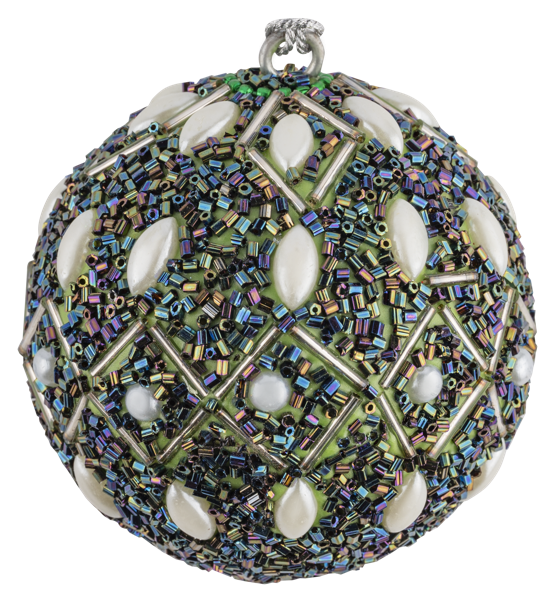 Изображение Шар 8см пластик Купман черный с бисером в асс Купман Интернэшнл , 1 шт