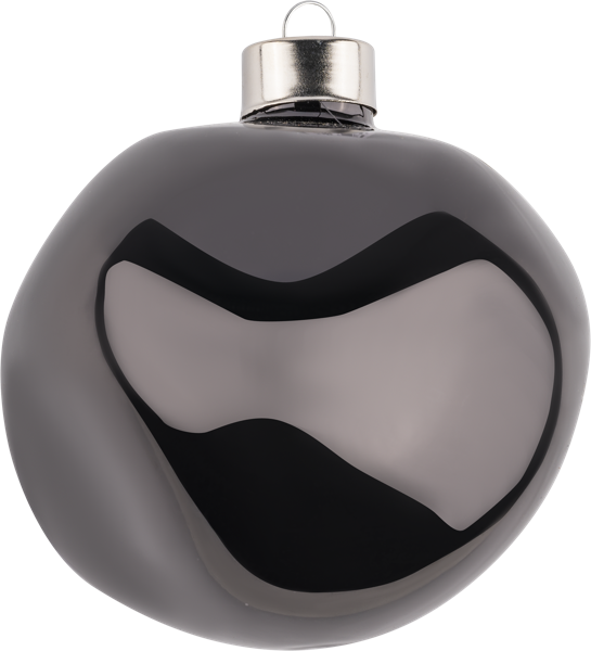 Изображение Елочное украшение 10см стекло Купман шар мятый черный Купман Интернэшнл , 1 шт