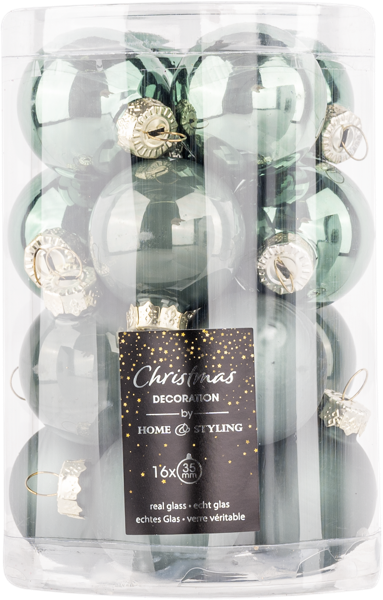 Изображение Шар 3,5см стекло Купман зеленый глянцевый матовый Купман Интернэшнл п/у, 16 шт