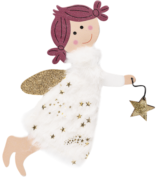 Изображение Елочное украшение 14см текстиль Купман ангел в ассортименте Купман Интернэшнл , 1 шт