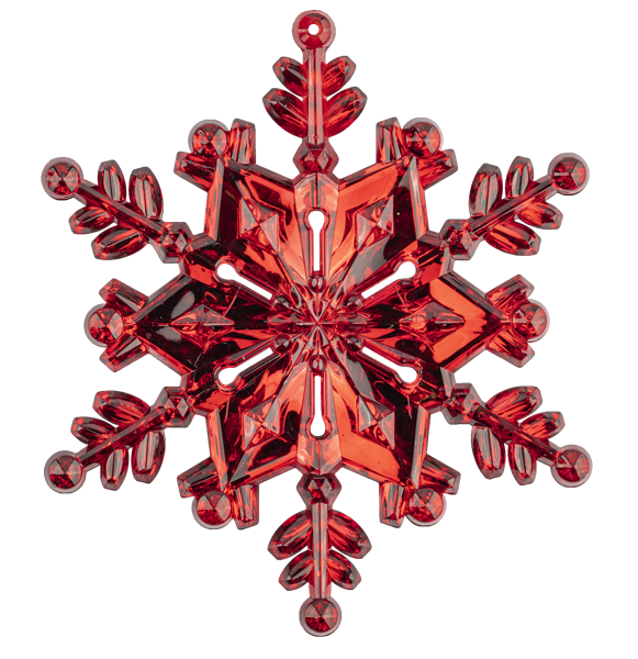 Изображение Елочное украшение 12см пластик Купман снежинка красная в асс Купман Интернэшнл , 1 шт