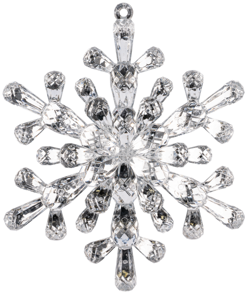 Изображение Елочное украшение 12см пластик Купман снежинка серебро в асс Купман Интернэшнл , 1 шт